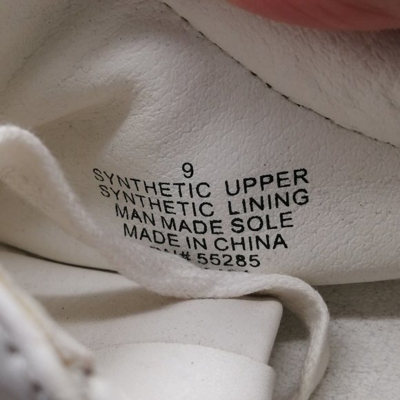 Express Womens Sneaker‎ White Faux Leather Lace Up Walking Shoe Low Top 9 - Picture 10 of 10